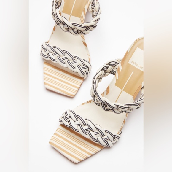 NIB Dolce Vita Paily Braided Black and White Sandal NEW IN BOX Size 6 - Picture 2 of 10